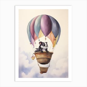Baby Skunk In A Hot Air Balloon Art Print