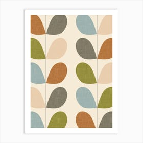 Mid Century Modern Leaf Print Art Print