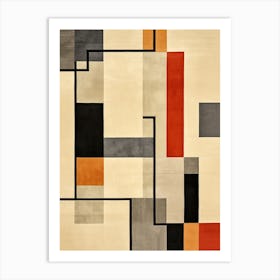 Modernist Matrix; Mid Century Geometric Fusion Art Print