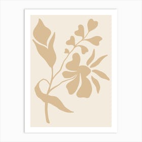 Beige Floral Painting Art Print