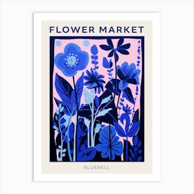 Blue Flower Market Poster Bluebell 3 Art Print