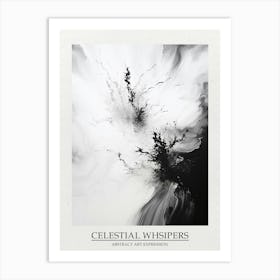 Celestial Whsipers Abstract Black And White 3 Poster Art Print