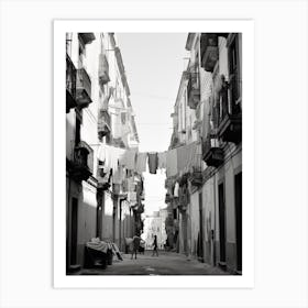 Naples, Italy, Mediterranean Black And White Photography Analogue 4 Art Print