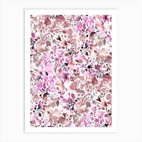 Watercolor Flowers Pink Mauve Art Print