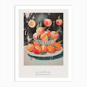 Abstract Art Deco Peach Explosion 3 Poster Art Print