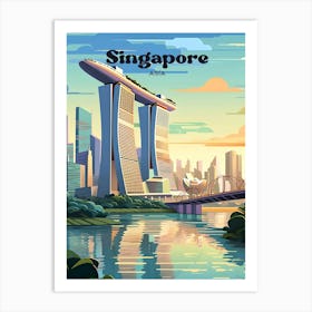 Singapore Bayside Modern Travel Illustration Art Print