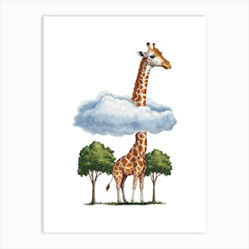 Cloud Giraffe Art Print