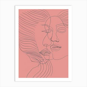 Line Art Intricate Simplicity In Pink 6 Art Print