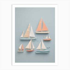 Paper Sailboats Art Print