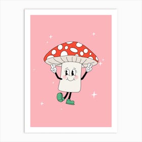 Cute Mushroom Cartoon Art Print