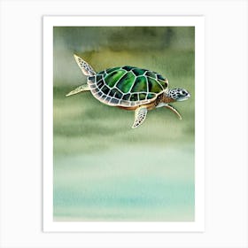 Green Turtle Storybook Watercolour Art Print