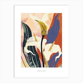 Colourful Flower Illustration Poster Calla Lily 2 Art Print