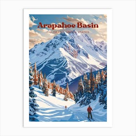 Arapahoe Basin Rocky Mountains Art Illustration Art Print