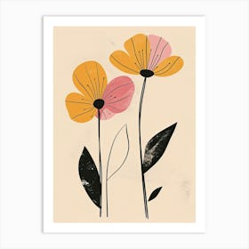 Taipei Flower Market Boho Minimalist Style 1 Art Print