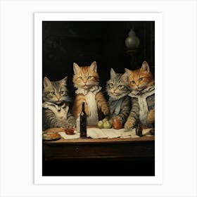 The Bachelors Party, Louis Wain Cats 2 Art Print