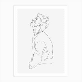 One Line Man Body Line Art Art Print