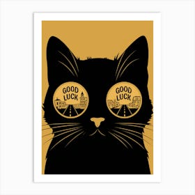 Good Luck Cat Art Print