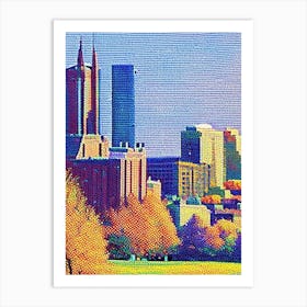 Rochester, City Us  Pointillism Art Print