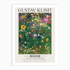 Gustav Klimt Wild Flower Garden Vintage Exhibition Art Print