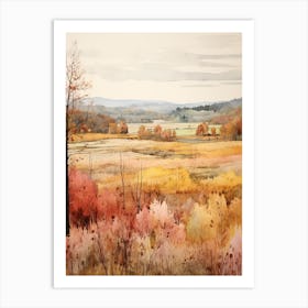 Autumn National Park Painting Ecrins National Park France 3 Art Print