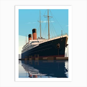 Titanic Ship Bow Minimalist Illustration 3 Art Print