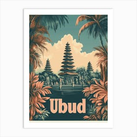 Aihrgdesign A Classic 1960s Travel Poster For Ubud 2 Art Print