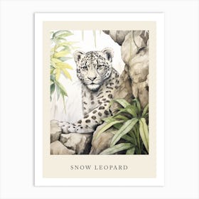 Beatrix Potter Inspired  Animal Watercolour Snow Leopard Art Print