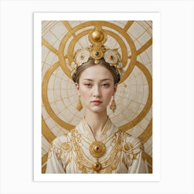 Wise Woman In Gold Art Print