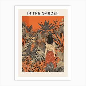 In The Garden Poster Orange 2 Art Print