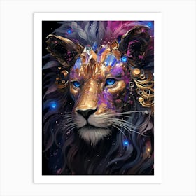 Lion Galaxy Art Print