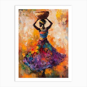 African Woman With Basket 15 Art Print