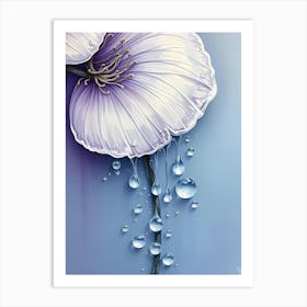 Water Droplet Flower Art Print