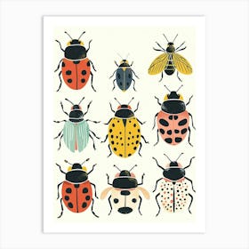 Colourful Insect Illustration Ladybug 14 Art Print