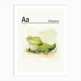 Animals Alphabet Alligator 4 Art Print