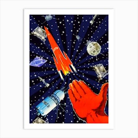 Spaceships And Rockets - Soviet space art [Sovietwave] Art Print