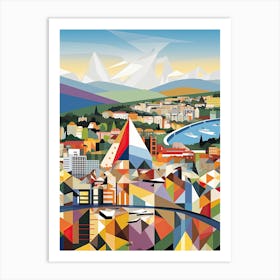 Stuttgart, Germany, Geometric Illustration 4 Art Print