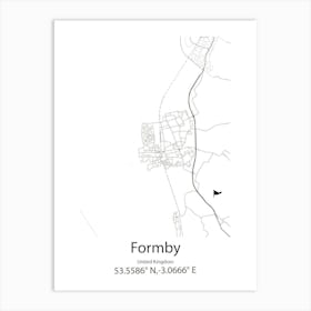 Formby,United Kingdom Minimalist Map Art Print