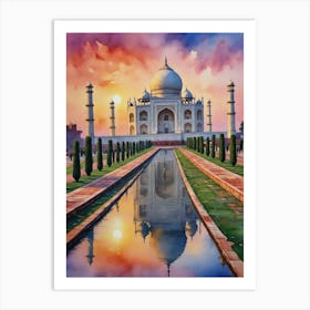 Taj Mahal At Sunset 1 Art Print