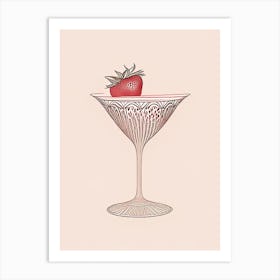 Strawberry Martini, Cocktail, Drink William Morris Inspired Art Print