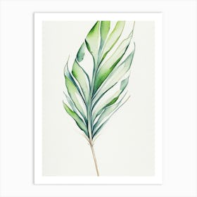 Yucca Leaf Minimalist Watercolour 3 Art Print