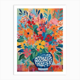 Bouquet of bright Flowers In A Vase Art Print