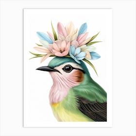 Bird With Flowers On Its Head 6 Art Print