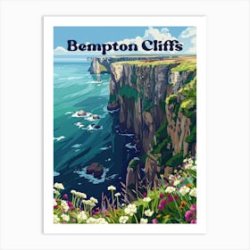 Bempton Cliffs England Beautiful Travel Art Art Print