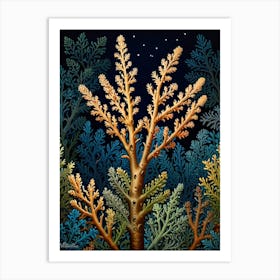 William Morris Coral Reef At Night Art Print