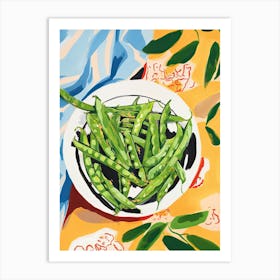 Snap Peas Summer Illustration 2 Art Print