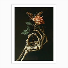 Skeleton Rose Art Print