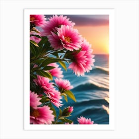 Sunset Flowers Art Print