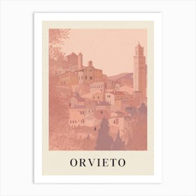 Orvieto Vintage Pink Italy Poster Art Print