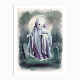 Ghost In The Graveyard Art Print