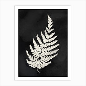 Fern Leaf Black and White 1 Art Print